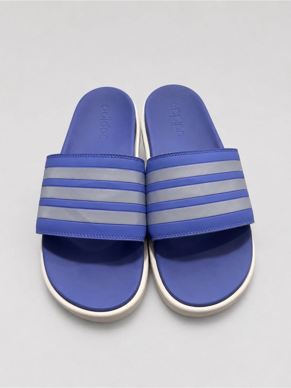 adidas Purple Slide Sandals with Gray Accent